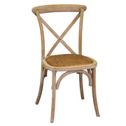 Silla apilable cruz madera natural 51x55x46,5 - 89h cm