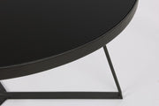 Mesa de centro de diseño de metal negro Ø70a - 38h