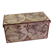 Baúl plegable mapamundi rectangular cm76x38h38