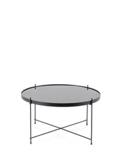 Mesa de cristal de metal negro cm 70 x 70 xh 40
