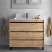 Mueble de baño Geco100 ostippo roble con lavabo 3 cajones 100x45x86h