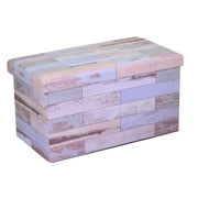 Baúl rectangular ecopiel azul claro cm76x40h41