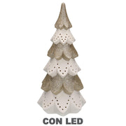Árbol de cerámica oro blanco con led cmø14h29