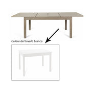 Mesa de comedor extensible blanca íntegramente en madera de melamina 90x160-240 cm