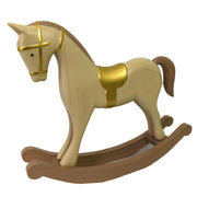 Caballo balancín madera oro beige cm26,5x6,5h23