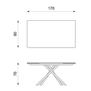 Mesa extensible 170/270x90 cm gris oscuro