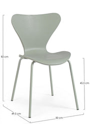 Silla de comedor de polipropileno verde TESSA 50x49,5x h82 cm