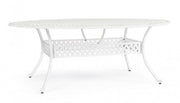 Mesa de jardín ovalada aluminio blanco 148x201 cm Ivrea
