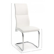 Silla de diseño en ecopiel blanca THELMA 44x58x h104 cm