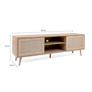 Mueble TV Bali 56A 2 puertas efecto mimbre