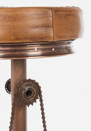 Taburete de bar de ciclo de cobre en cuero de estilo de diseño