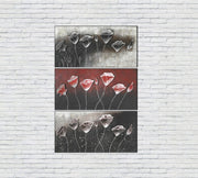 Óleo sobre lienzo multicolor y bastidor de madera 70x140 cm