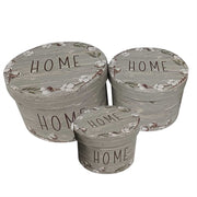 Home caja de cuero ecológico gris 1-3 cm redondo ø27h18