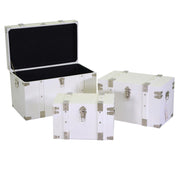 Baúl de madera 1-3 blanco rectangular