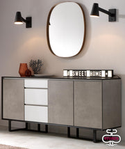 Lámpara de mesa en metal blanco 3x80x10h cm