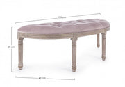 Panca classica Tilde Woodrose en velluto 125x42x48h cm