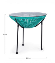 Mesita Parker Atol con tapa de cristal D50 cm