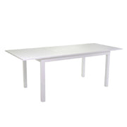 Mesa de jardín extensible de aluminio blanco cm 90 x 210-280 xh 73