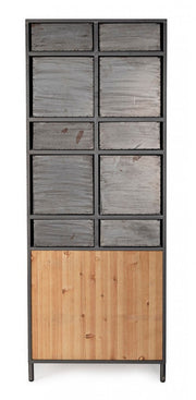 Cómoda Store con 2 puertas y 10 cajones de estilo industrial cm 169h