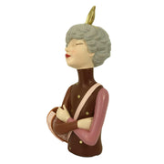 Bolso mujer resina flor marrón cm17x13h35