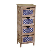 Gabinete de cajón de madera crudo 4 Cajones 23 x 30 x H 77 cm