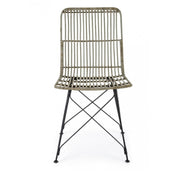Silla de estilo moderno en acero y kubu Gris LUCILA 45x55x h85 cm