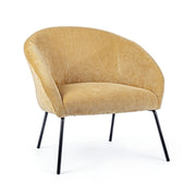 Sillón de diseño en terciopelo amarillo