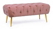 Mueble banco otomano rosa con patas 103x46x40h cm