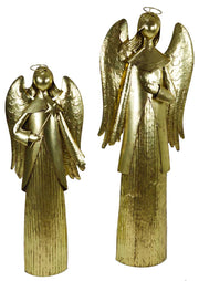Gran ángel dorado con estrella nai-2228 cm. 55 x 21 h 147