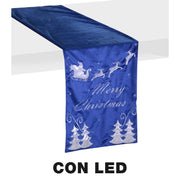 Corredor de tela led con reno azul cm32x182x0,5