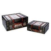 Caja madera marrón rectangular 1-2 cm36x29h17