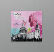 Cuadro de vidrio 70x70 cm con lienzo multicolor