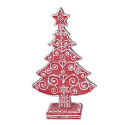 Árbol de resina roja con adornos blancos cm16x5,7h24