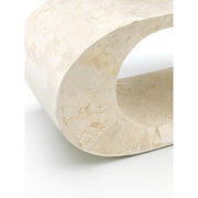 Mesa de centro moderna piedra beige soporte TV cm 130 x 35 xh 35