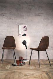 Silla vintage polipiel y asiento moca 44x50x84h cm