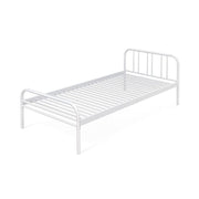 Cama individual Génova de metal blanco