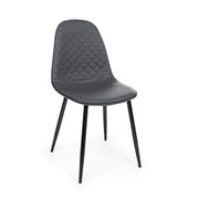 Silla de comedor en símil piel gris oscuro AMANDA 45x54x h87 cm