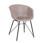 Silla Warhol vintage polipiel beige 59 x 54,5 x 80 cm