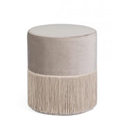 Puf Leilani efecto terciopelo gris claro D38 cm