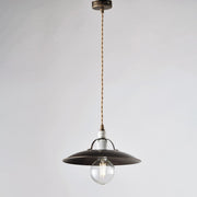 Araña industrial de hierro blanco marrón dorado una luz 30x h14 cm