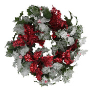 Corona con escoba de carnicero roja cmø17h35