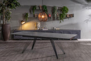 Mesa extensible gris-negro mate 90 cm x 160-240 cm H. 76 cm