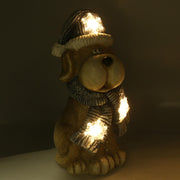 Gorro perro resina led gris cm22x19,5h40