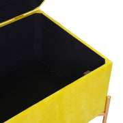 Banco de terciopelo amarillo cm78x40h45
