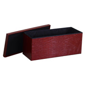 Baúl rectangular ecopiel roja cm76x40x41