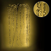 Cascada de luz 980 LEDs fijos + 140 flash cálido al. cable marron fijo 70xh220x6