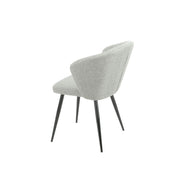Silla Acolchada Krid en Tela Gris Claro con Patas de Metal Negro 44 x 41 x 82 cm
