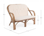 Sofá de exterior en ratán natural GOLF NUEVO 111x80x h89 cm