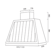 Campana extractora GARAGE WOOD STAVED en acero inoxidable plateado 80 cm