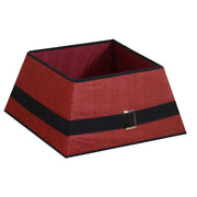 Funda base de fuste en tejido plegable raya negra cuadriculada roja cm48x48h25